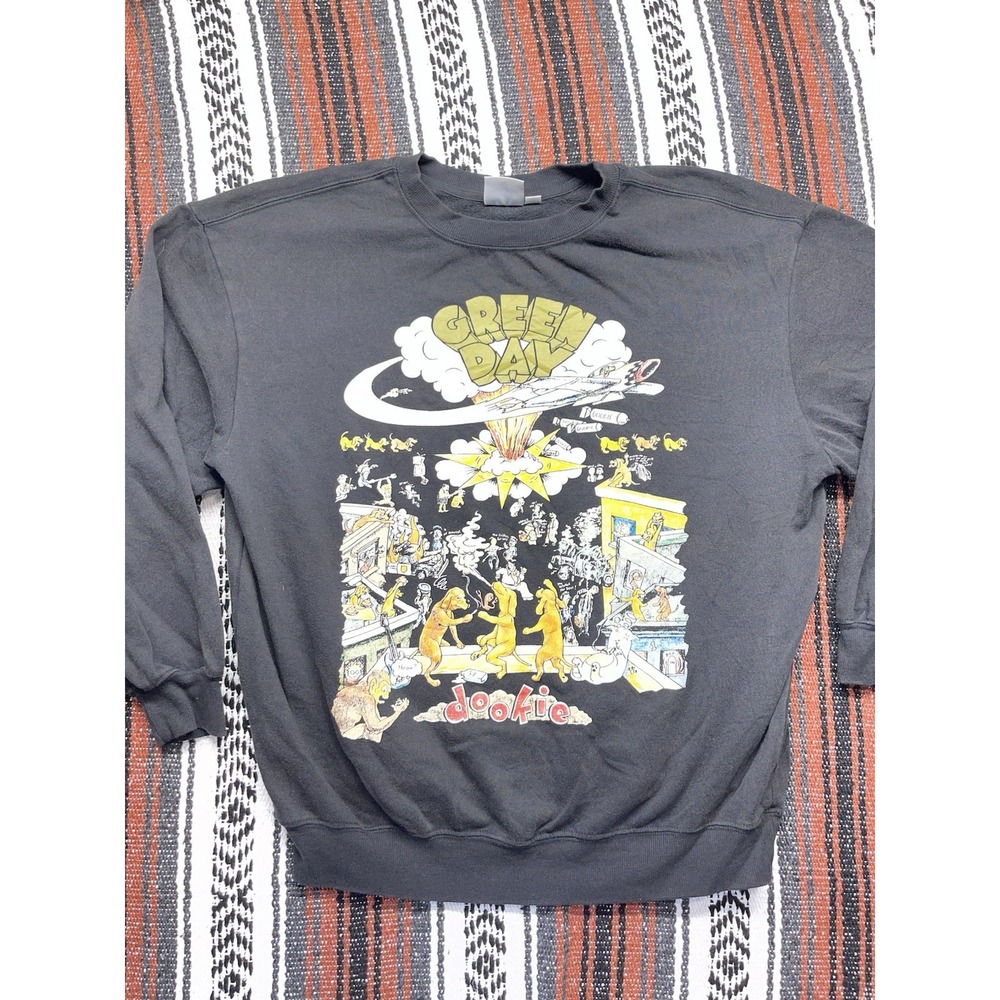 Unisex Green Day Dookie Grey Crewneck Sweatshirt Size L